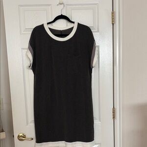 Source Unknown Black and White Midi Dress